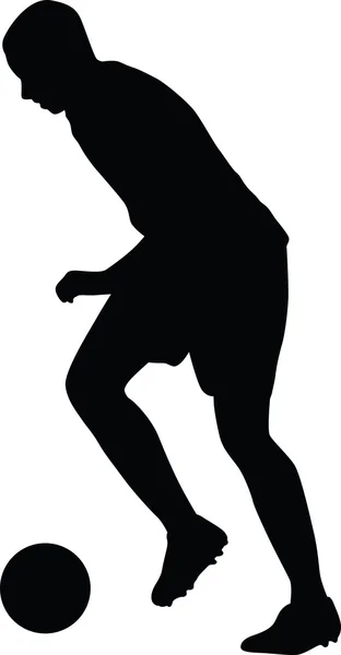 Soccer joueur silhouette vecteur — Image vectorielle