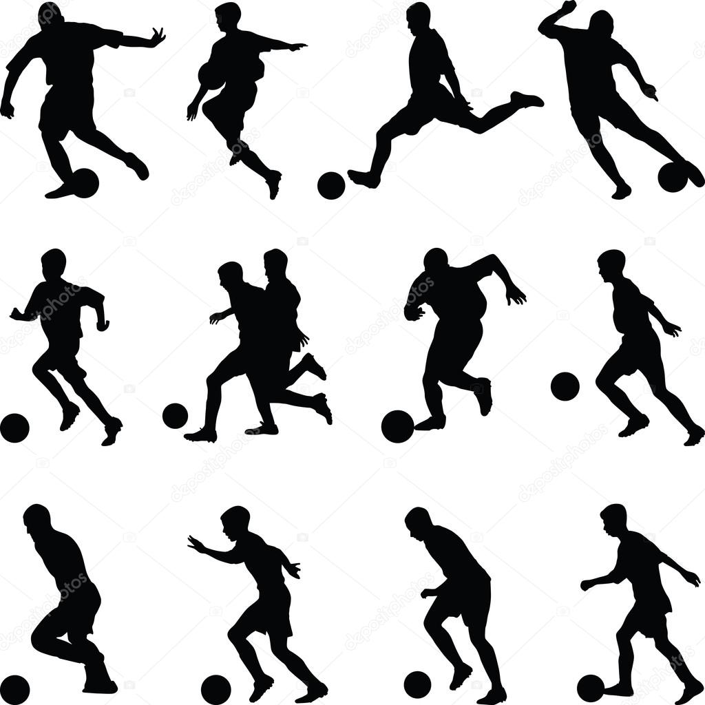 soccer player silhouette vector