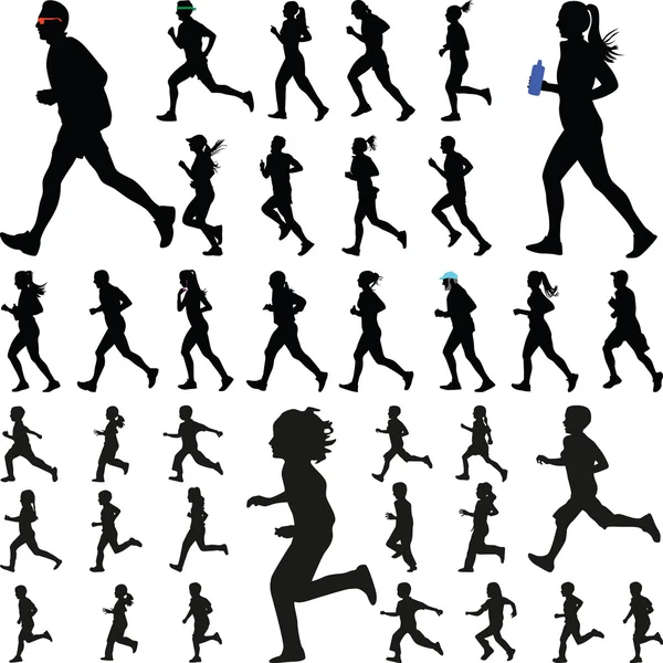 Runner silhouette vector — Stock Vector