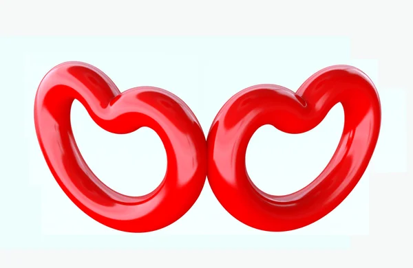 Dwa serca kształtów — Zdjęcie stockowe