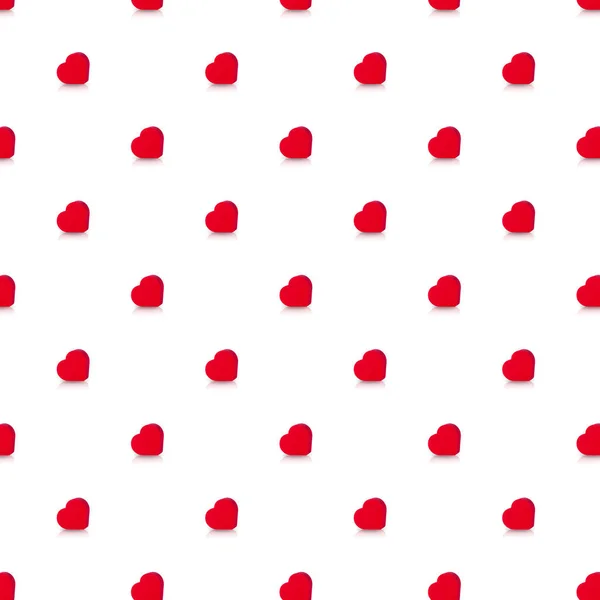 Red Heart Pattern White Background Love Valentines Minimal Concept Fabric — Stock Photo, Image
