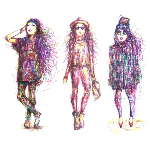 Street fashion illustration — Stock Photo, Image