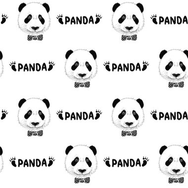 komik panda baş desen