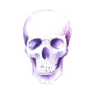 Kafatası suluboya daire