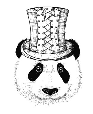 Steampunk panda şapka