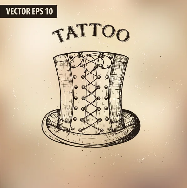 Sombrero de tatuaje Steampunk — Vector de stock