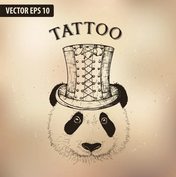 Sombrero de panda steampunk — Vector de stock