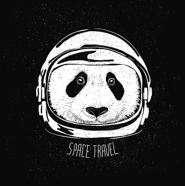 Space helmet panda — Stock Vector