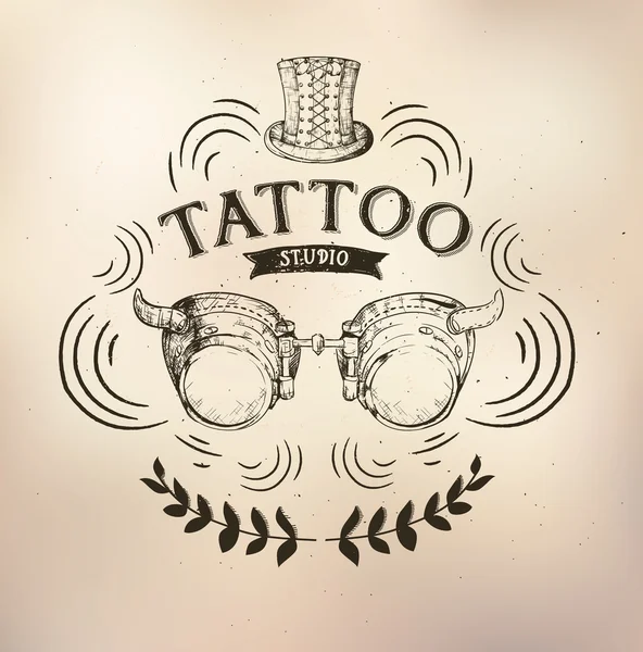 Tatuagem estúdio steampunk —  Vetores de Stock