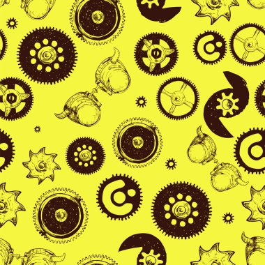 Steampunk seamless modeli