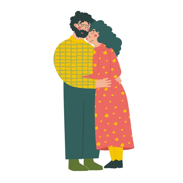 Pareja de ancianos de dibujos animados. Ilustración moderna de vectores planos. Personas mayores — Vector de stock