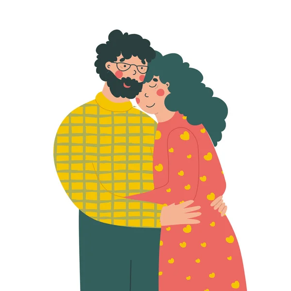 Casal de idosos dos desenhos animados. Ilustração moderna de vetores planos. Velhos —  Vetores de Stock