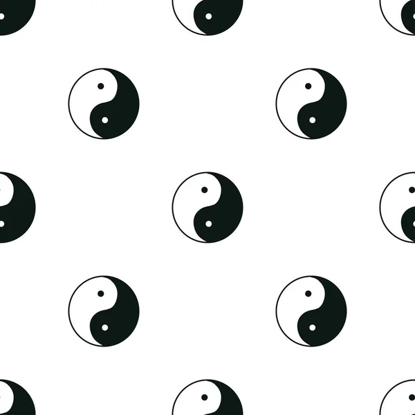 Chinese yin yang seamless vector pattern. White background — Stock Vector