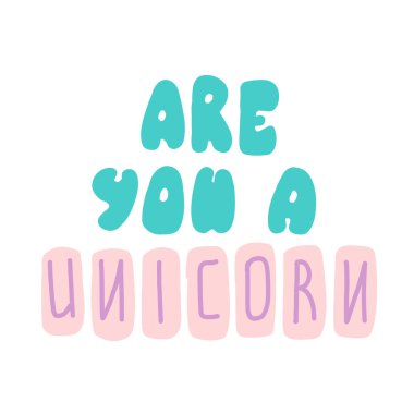 Modayı takip eden tek boynuzlu at harfleri, her amaç için harika bir tasarım. Vektör tipografi tasarımı.