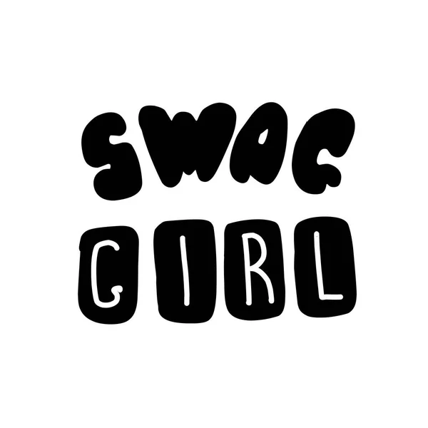 Letras de chicas SWAG. Mensaje Icono abstracto. Estilo de dibujos animados. — Archivo Imágenes Vectoriales