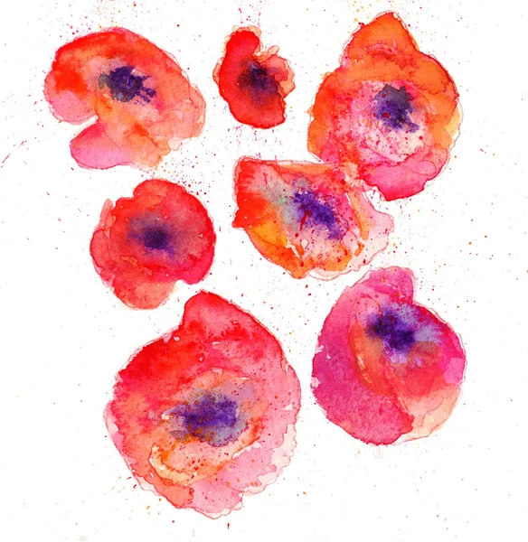 Illustration de fleurs de pavot stylisées — Photo