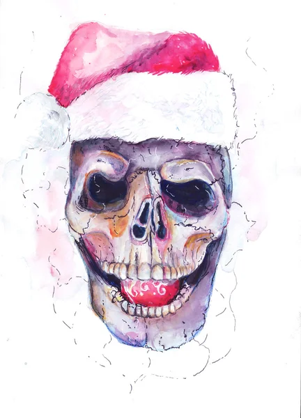 圣诞老人的头骨 — 图库照片