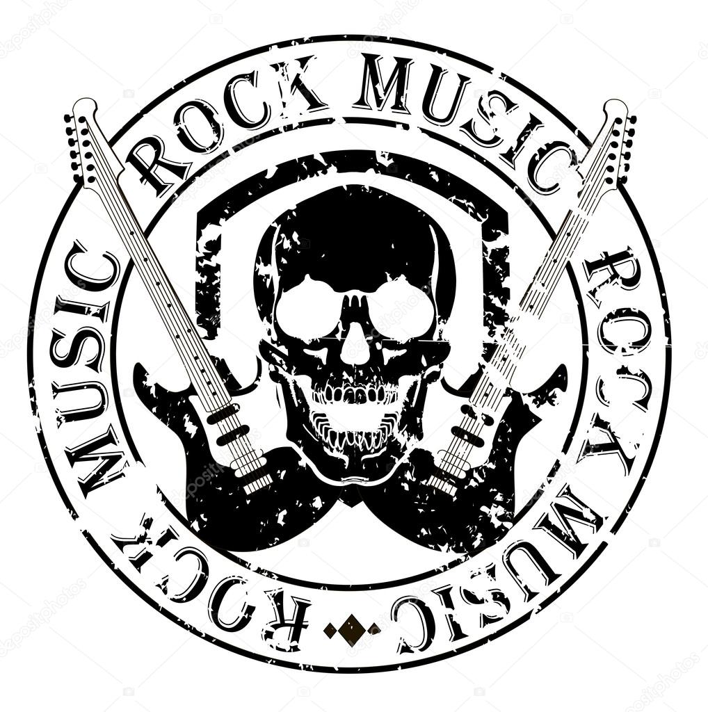 Music design elements with font type and illustration vector. Vintage label Rock Beast