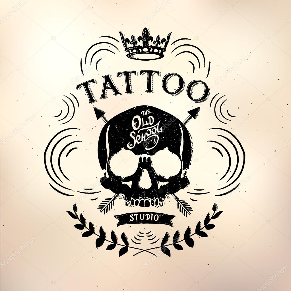 Tattoo old school studio skull