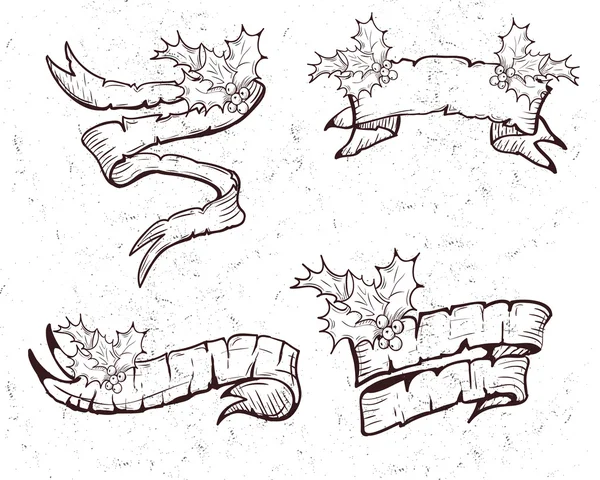 Ruban de Noël pour le texte — Image vectorielle