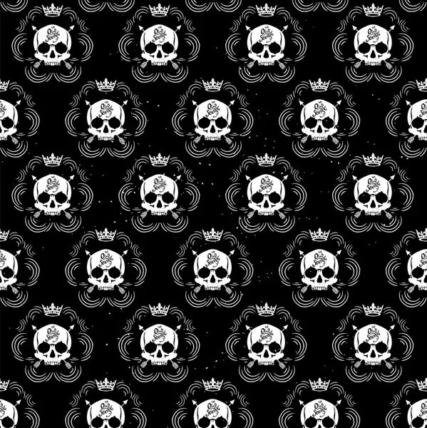 Vector seamless with skulls — Stock Vector