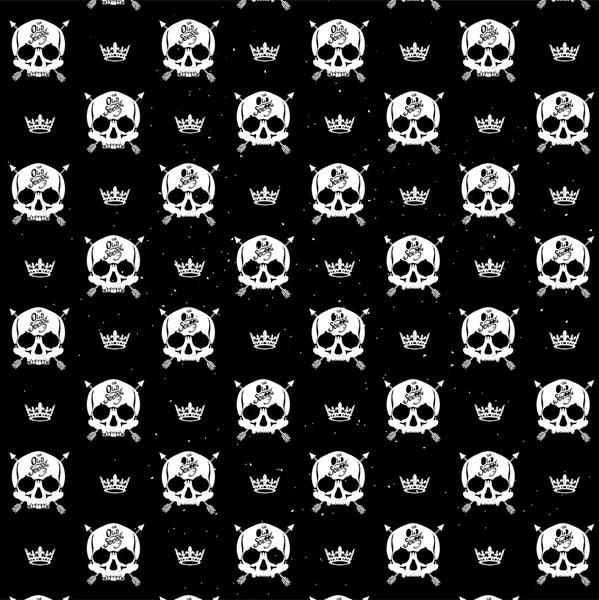 Vector seamless with skulls — Stock Vector