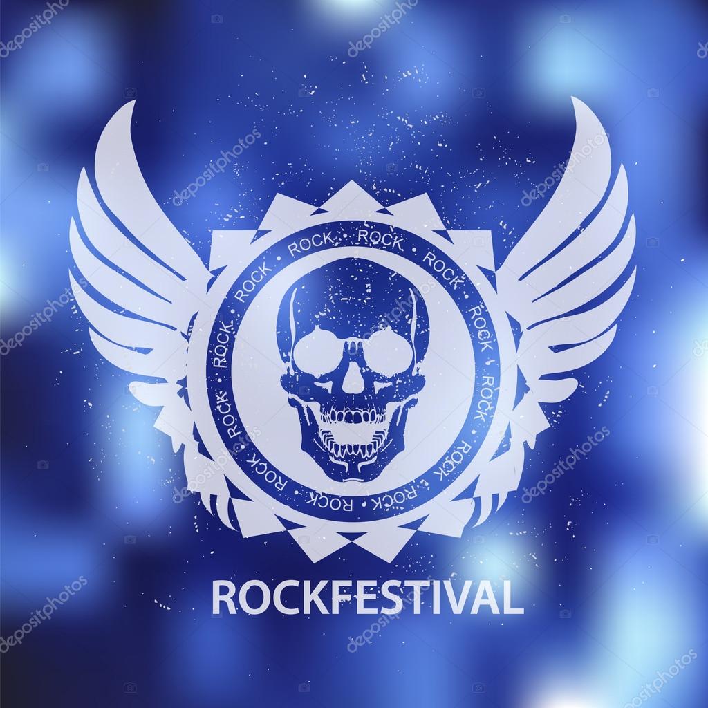 Music design elements with font type and illustration vector. Vintage label Rock Beast