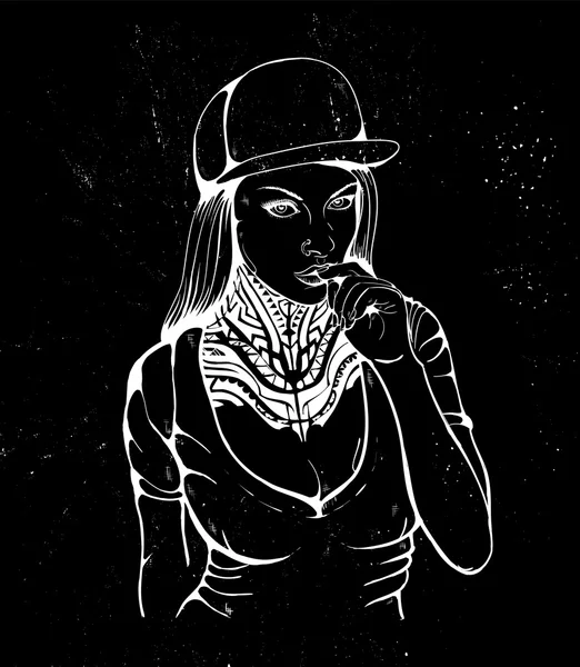 Sexo rap chica — Vector de stock