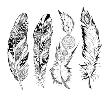 Stilize vektör tüyler