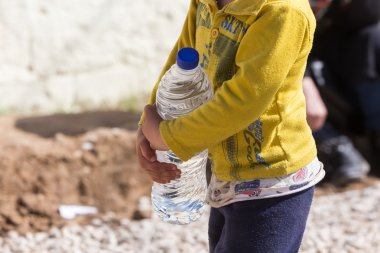 Refugees  living in tents in the center relocation Diavata