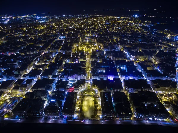 Vista aérea da Praça Aristotélica e da cidade de Salónica — Fotografia de Stock