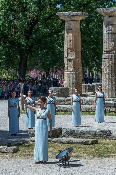 Τελευταία πρόβα του η τελετή αφής της φλόγας για το — Φωτογραφία Αρχείου