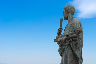 büyük bir Yunan filozofu Aristo heykeli