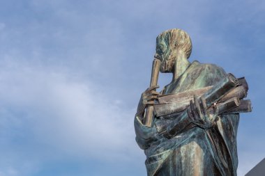 büyük bir Yunan filozofu Aristo heykeli
