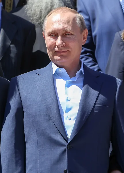 Russian President Vladimir Putin during a visit to the monastic — Stock Photo, Image