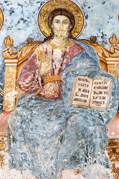 Timeworn frescoes of saints — Stock Photo, Image