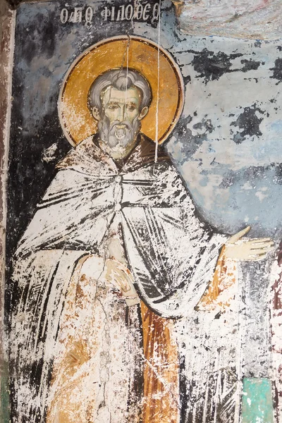Afgezaagde fresco's van heiligen — Stockfoto