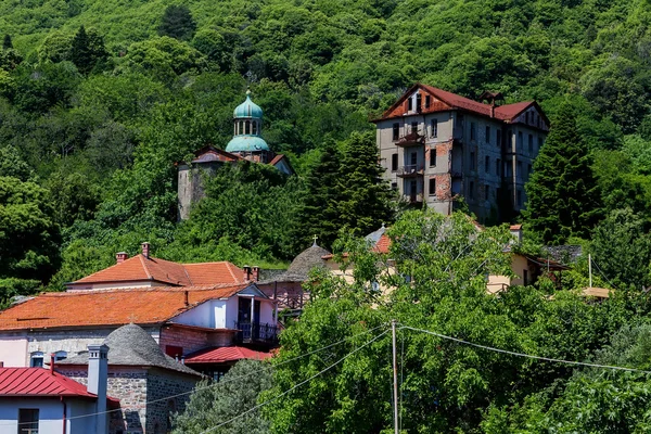 Detalhes do edifício em Karyes no Santo Monte Athos — Fotografia de Stock