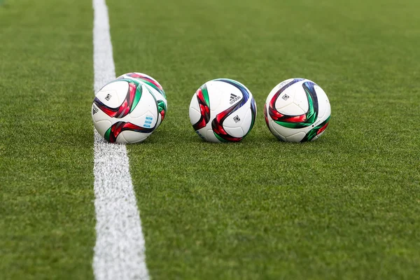 Greek Superleague ball on the field — Stock Photo, Image