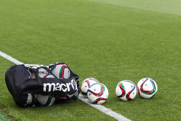 Greek Superleague ball on the field — Stock Photo, Image