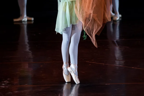 Bailarines durante las actuaciones de ballet. Solo piernas . —  Fotos de Stock