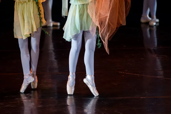 在芭蕾舞表演的舞者。双腿只. — 图库照片