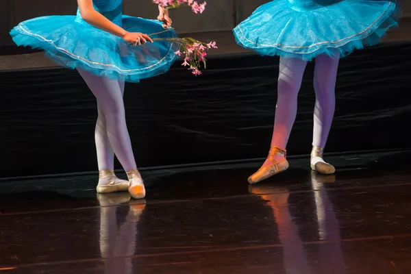 Dancers during ballet performances.Legs only. — Stock Photo, Image