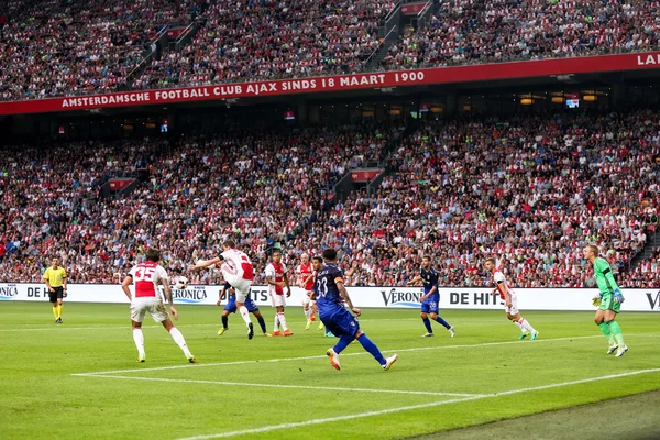 UEFA Champions League tredje kvalomgången mellan Ajax vs Pao — Stockfoto