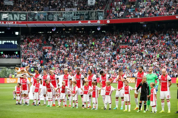 Третього кваліфікаційного раунду Ліги чемпіонів між Ajax проти Pao — стокове фото