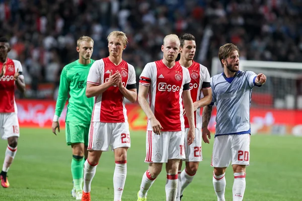 Ajax rakip Pao arasında UEFA Şampiyonlar Ligi üçüncü ön eleme turu — Stok fotoğraf