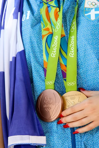 Greek shooting star Anna Korakaki - Rio Olympics — Stock Photo, Image