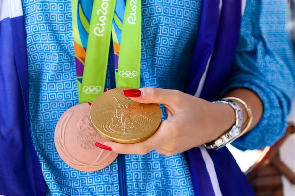 Estrela cadente grega Anna Korakaki - Jogos Olímpicos do Rio — Fotografia de Stock