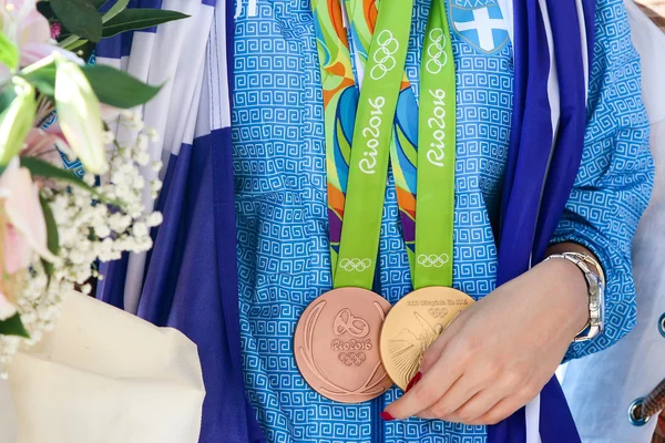 Greek shooting star Anna Korakaki - Rio Olympics — Stock Photo, Image