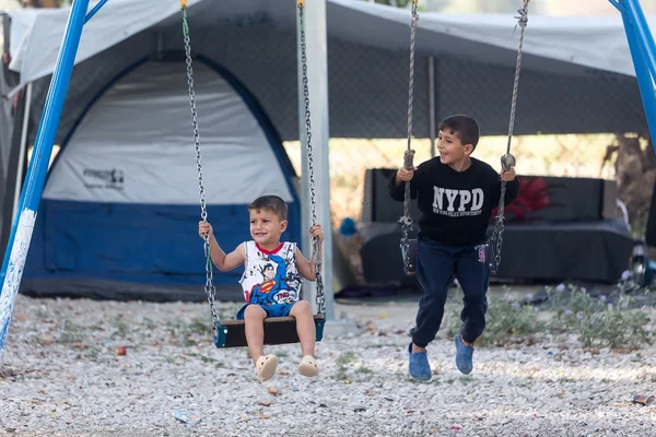 Στρατόπεδο προσφύγων Λαγκαδίκια, Ελλάδα — Φωτογραφία Αρχείου